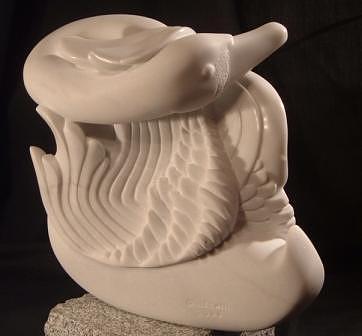 Swan Sculpture - Quiet Space by Victor Oriecuia