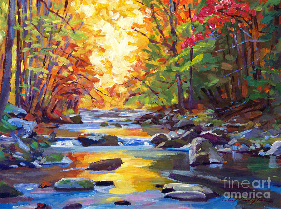 Nature Painting - Quiet Stream by David Lloyd Glover