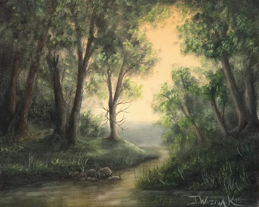 Quiet stream  Painting by Justin Wozniak