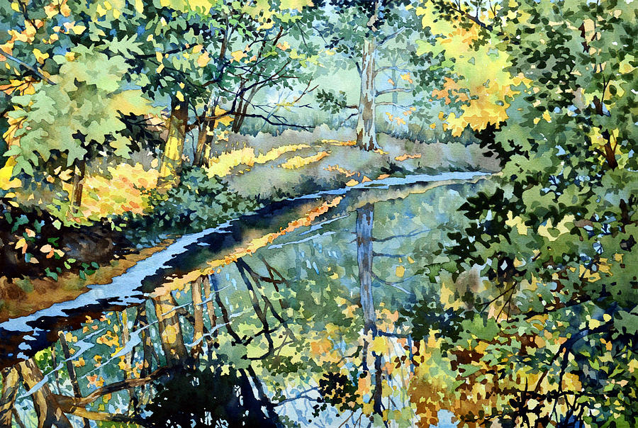 Nature Painting - Quiet Stream near Milk House by Mick Williams
