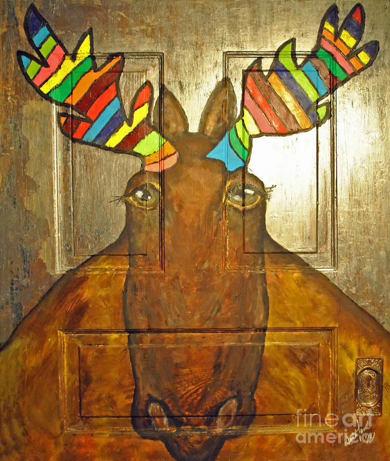 Quigley Painting - Quigley The Rustic Colorful Moose by Jost Houk Quigley Painting - Quigley The Rustic Colorful Moose by Jost Houk