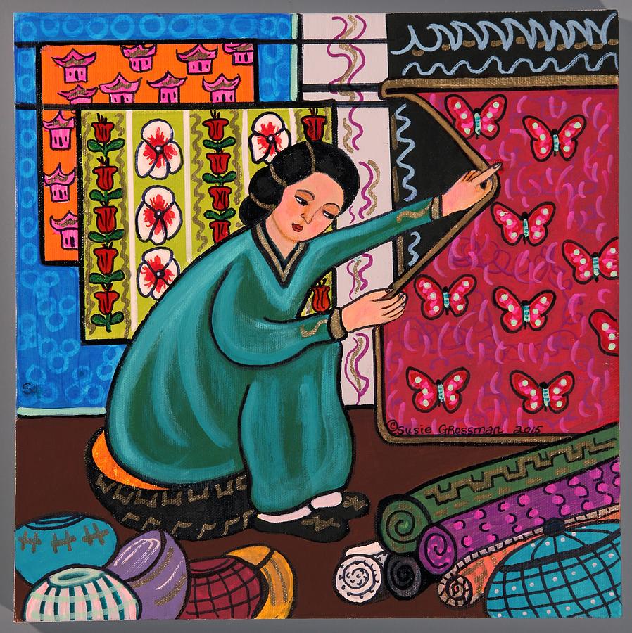 Quilt Vendor Painting by Susie Grossman