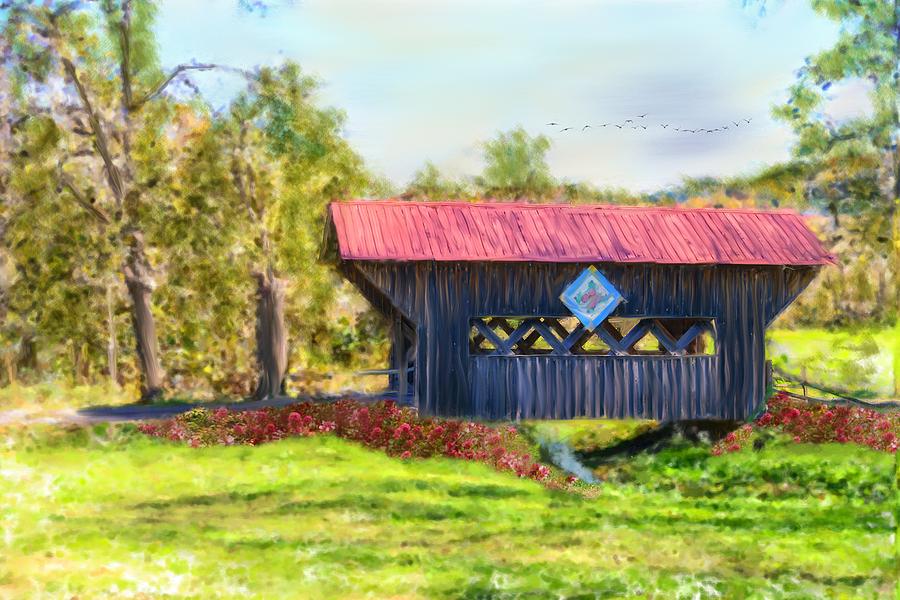 Architecture Photograph - Quilted Covered Bridge by Mary Timman