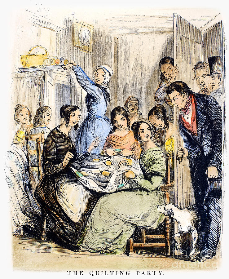 Quilting Bee, 1849 Photograph by Granger Quilting Bee, 1849 Photograph by Granger
