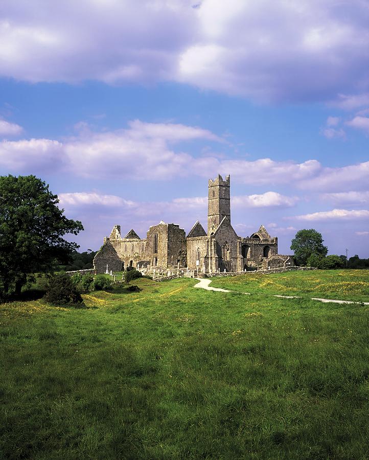 Landmark Photograph - Quin Abbey, Quin, Co Clare, Ireland by The Irish Image Collection 