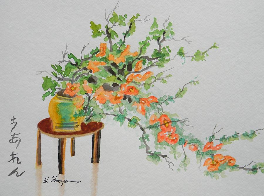 Quince Bonsai Painting by Warren Thompson