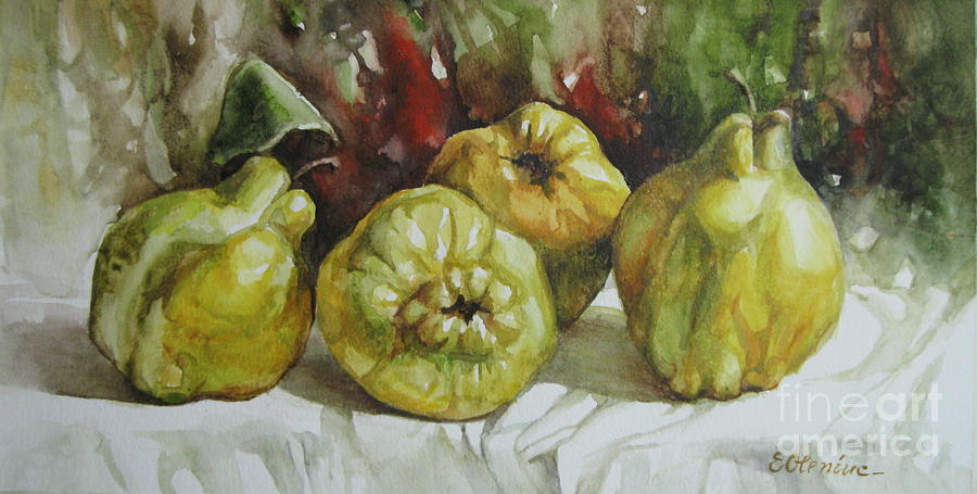 Quinces Painting by Elena Oleniuc