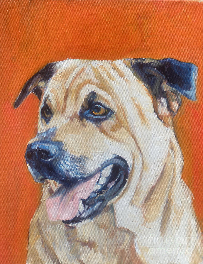 Dog Painting - Quincy by Deb Putnam