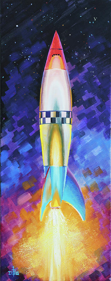 Quintesential Rocketship Painting by David Bader