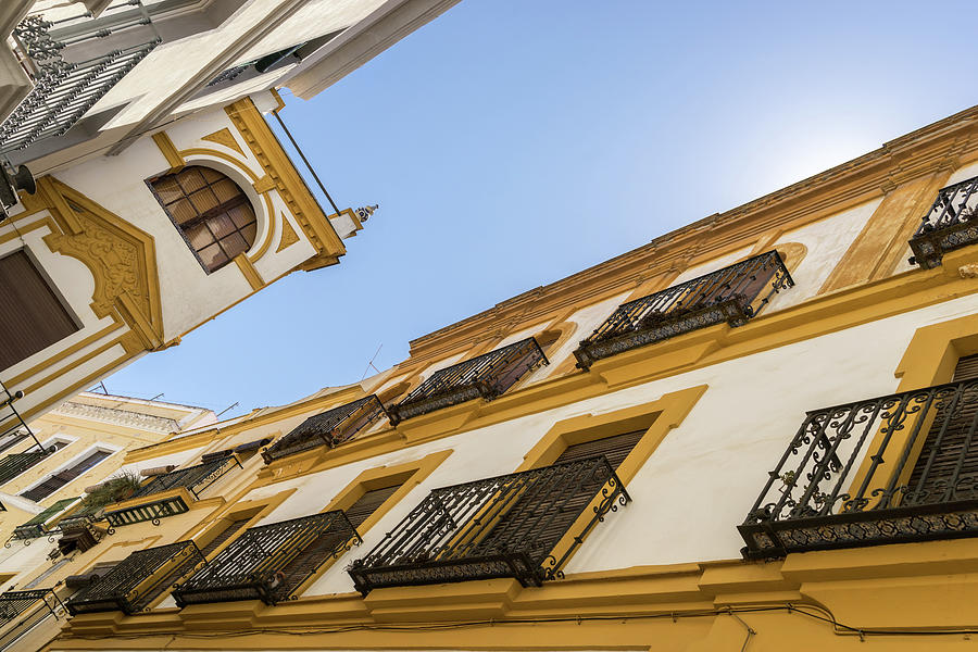 Quintessential Spain - Classic Andalusian Facades in Barrio Santa Cruz Seville Photograph by Georgia Mizuleva