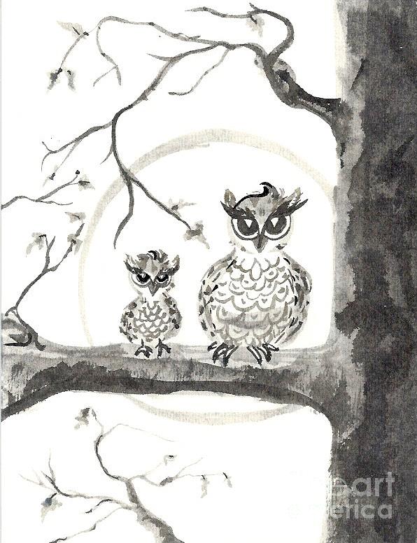 Quirky Owls Painting