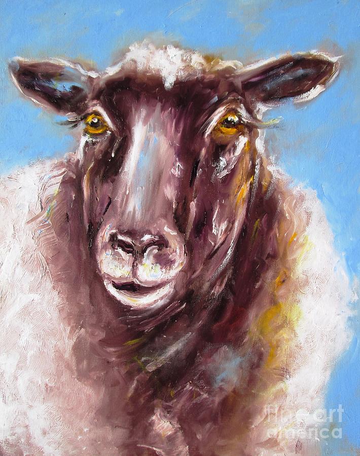 Quirky Sheep Paintings Painting by Mary Cahalan Lee - aka PIXI