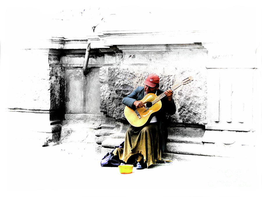 Quito Street Musician II Photograph by Al Bourassa