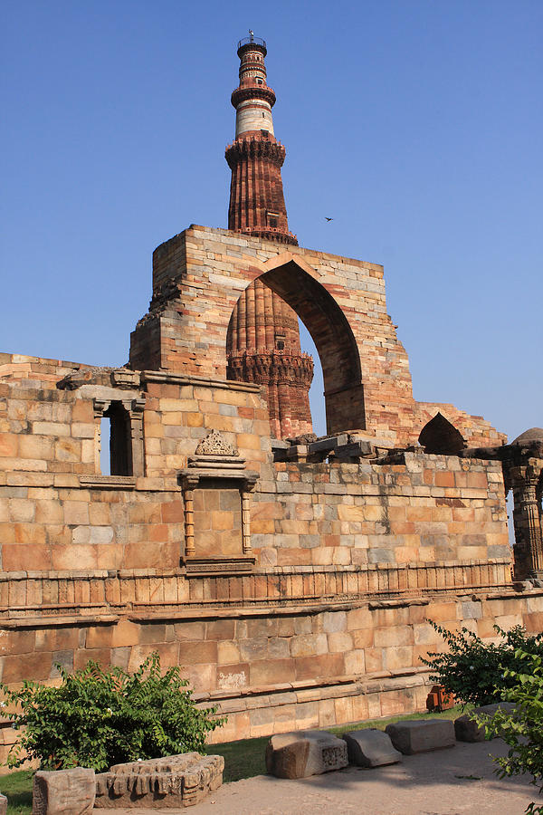 Qutab Minar And Brick Arch Photograph