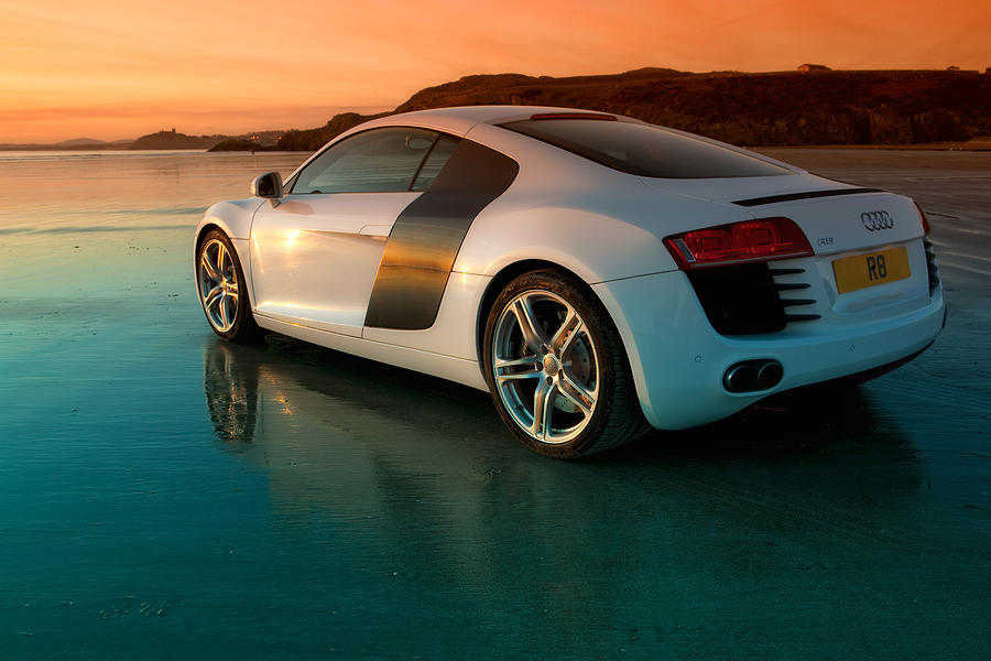 Sunset Photograph - R8 on the beach 2 by Rory Trappe