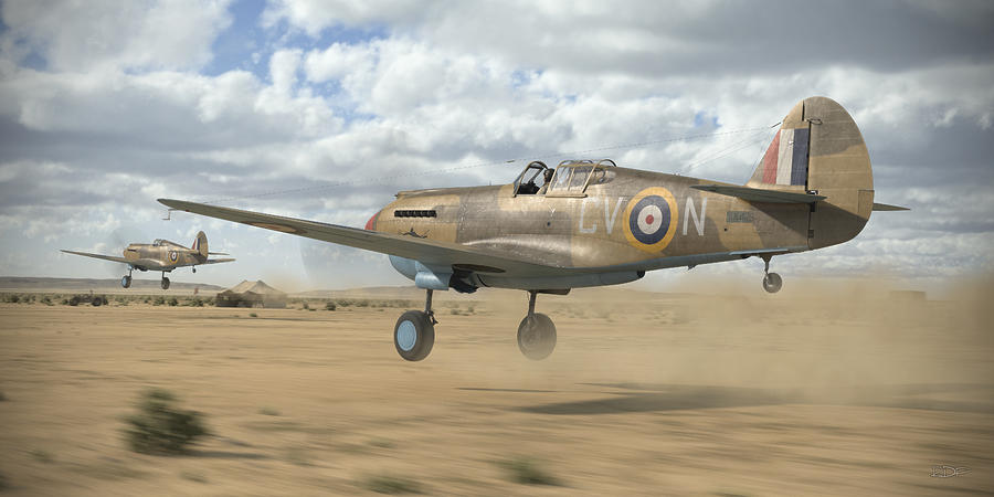 Desert Digital Art - P-40 -- RAAF Tomahawks by Robert D Perry