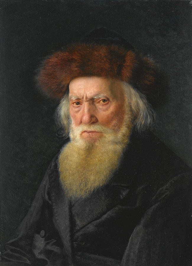 Rabbi with Furhat Painting by Isidor Kaufmann