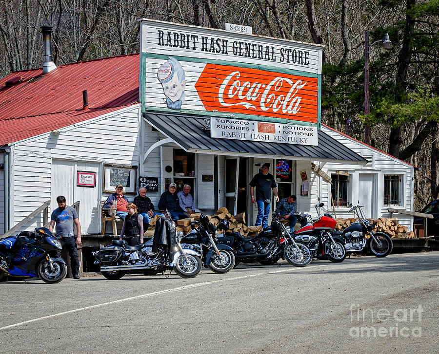 Rabbit Hash Store-Front View Bikers Photograph by Mary Carol Story