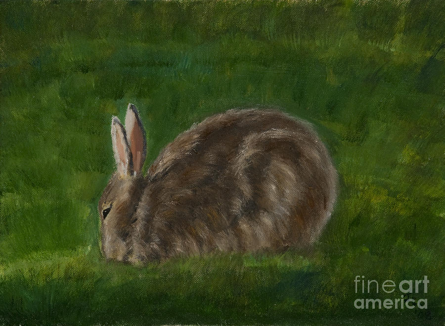 Wildlife Painting - Rabbit in Spring by Julie Kreutzer