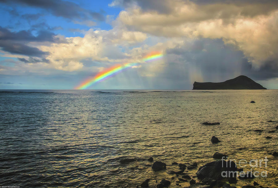 Rabbit Island Rainbow Photograph by Mitch Shindelbower