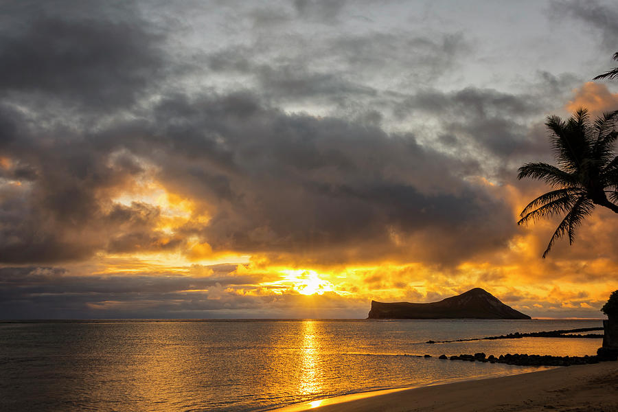 Beach Photograph - Rabbit Island Sunrise - Oahu Hawaii by Brian Harig