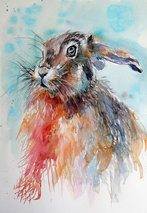 Rabbit Painting by Kovacs Anna Brigitta