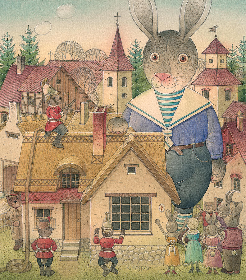 Fantasy Painting - Rabbit Marcus the Great 16 by Kestutis Kasparavicius