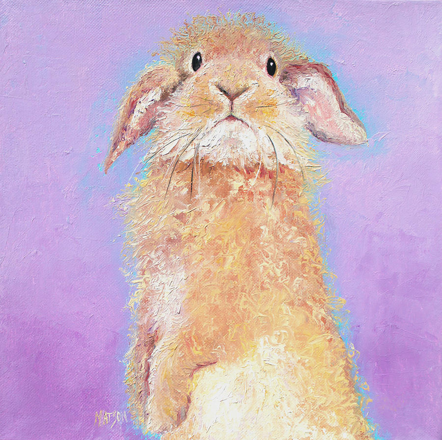 Easter Painting - Rabbit Painting - Babu by Jan Matson
