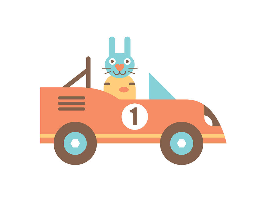 Rabbit Digital Art - Rabbit Racer by Mitch Frey