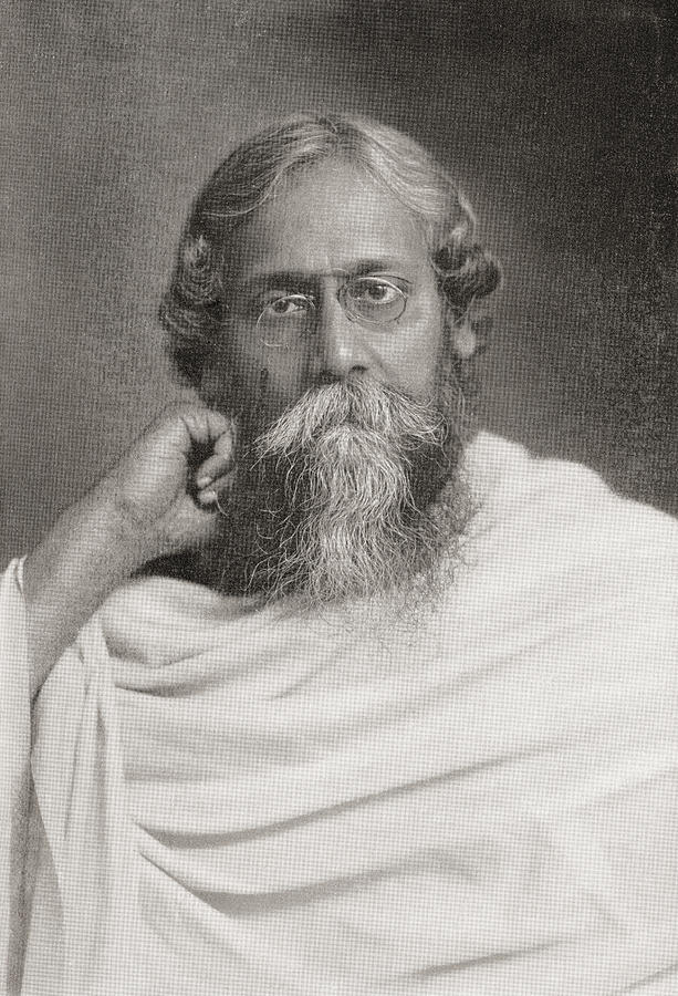 Rabindranath Tagore, 1861 Drawing by Vintage Design Pics | Fine Art America