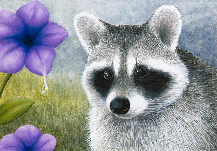 Raccoon 20 Painting by Lucie Dumas