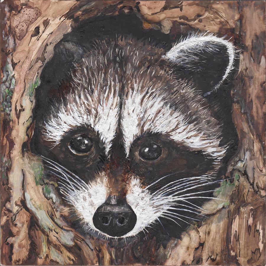 Raccoon Painting - Raccoon Baby by Marla Saville