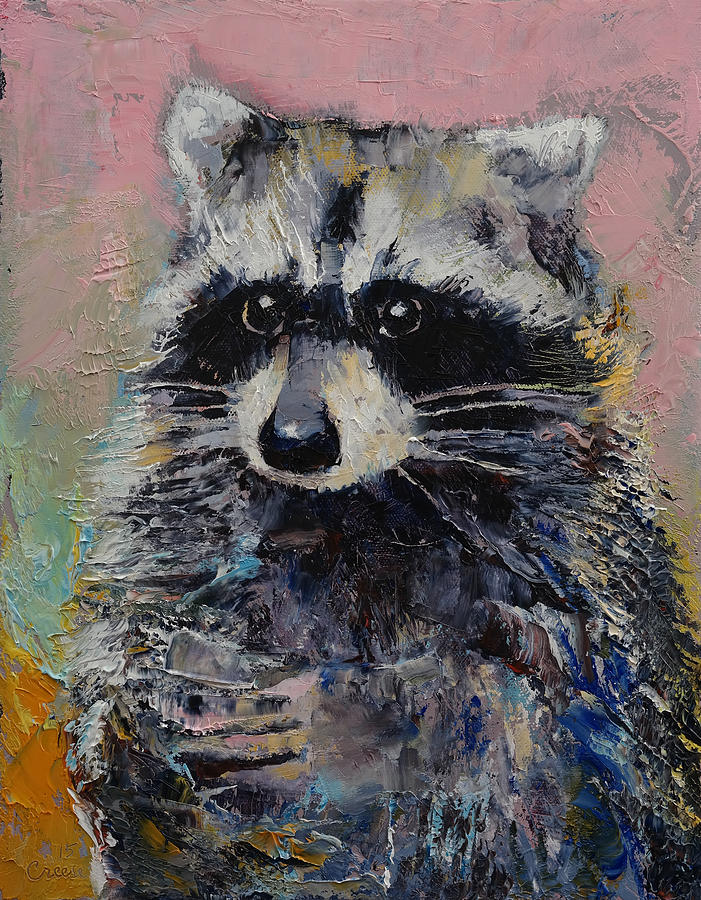 Raccoon Painting by Michael Creese