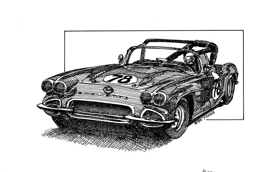 Race 78 Drawing by Bill Tomsa