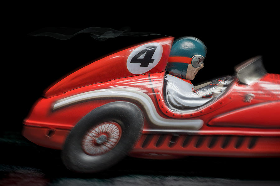 Car Photograph - Red Race car- 1141 by Rudy Umans