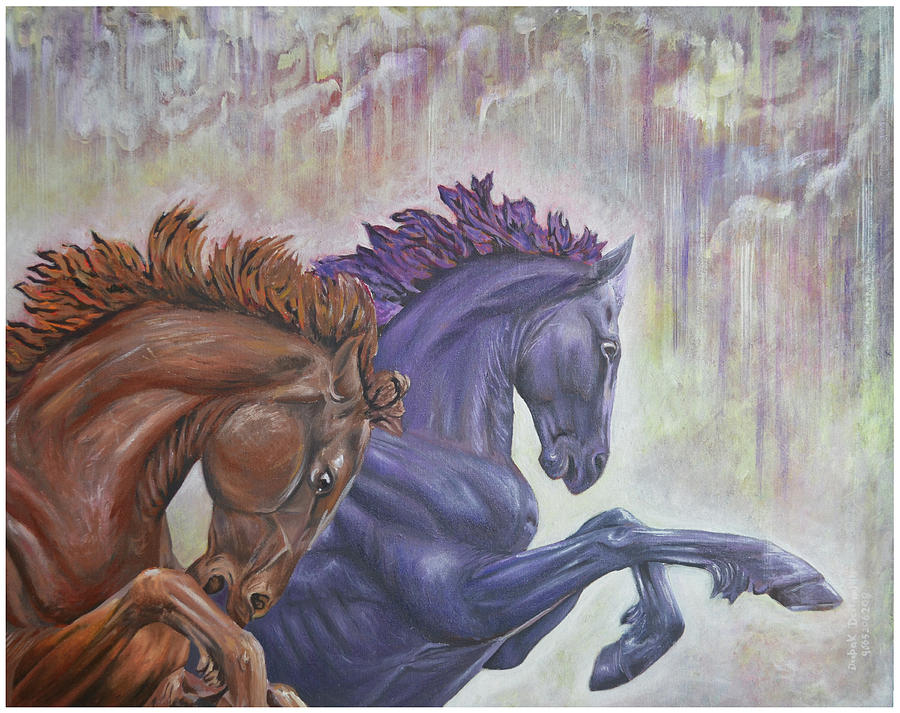 Horse Painting - Race by Deepak Deshmukh