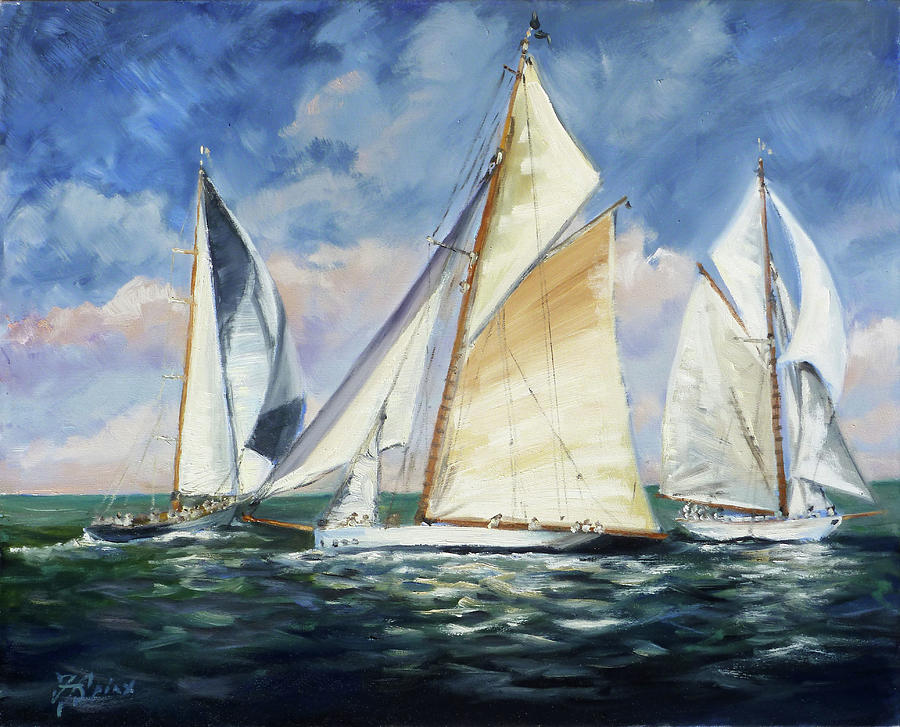 Race - Sails 11 Painting by Irek Szelag