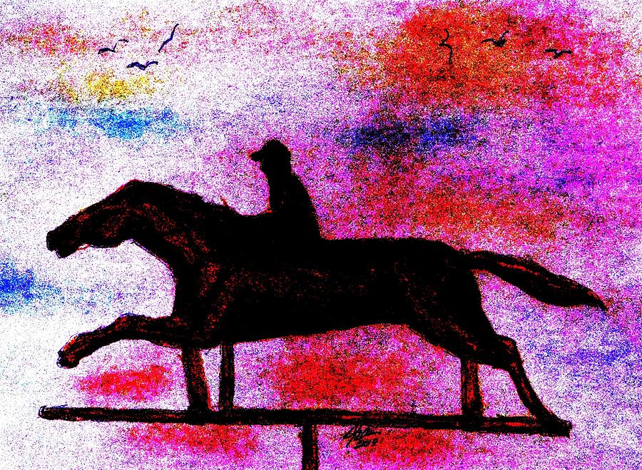 Race The Wind Drawing by Angela Davies