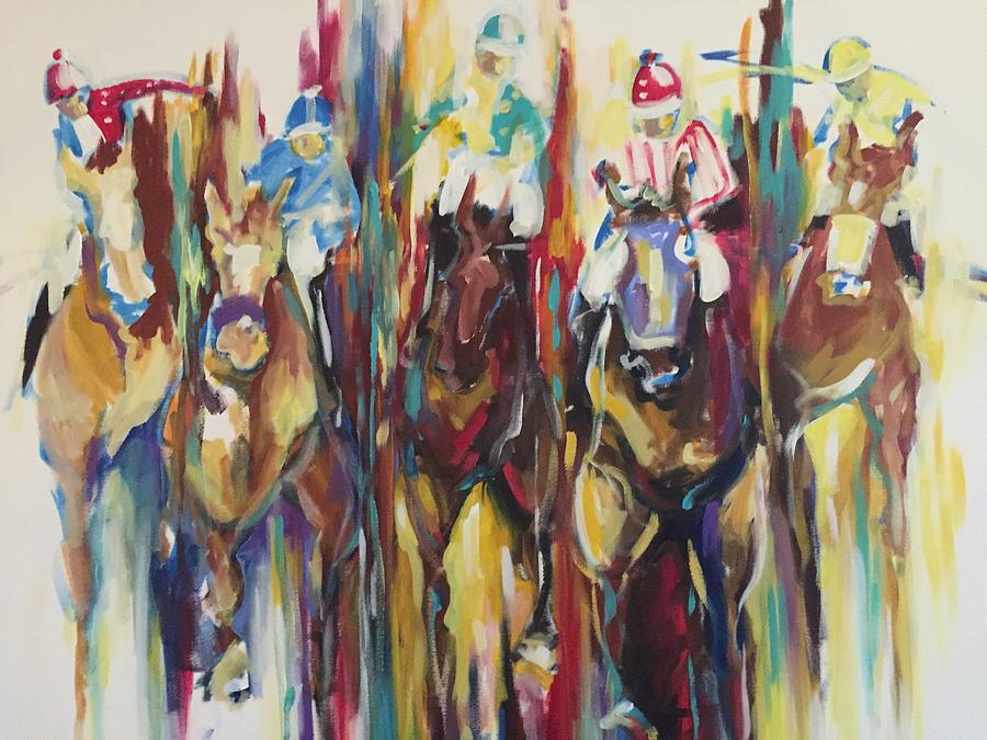 Race track Painting by Heather Roddy