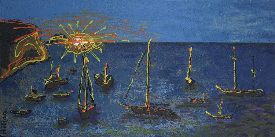 Sail Painting - Raceday Sunrise by Richard W Dillon
