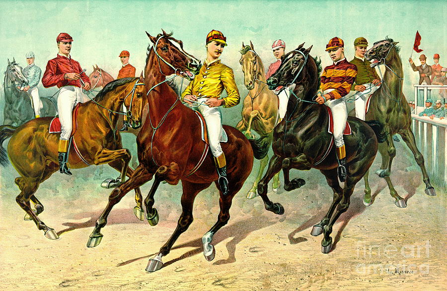 Racehorses 1893 Photograph by Padre Art
