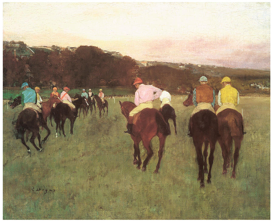 Edgar Degas Painting - Racehorses at Longchamp by Edgar Degas