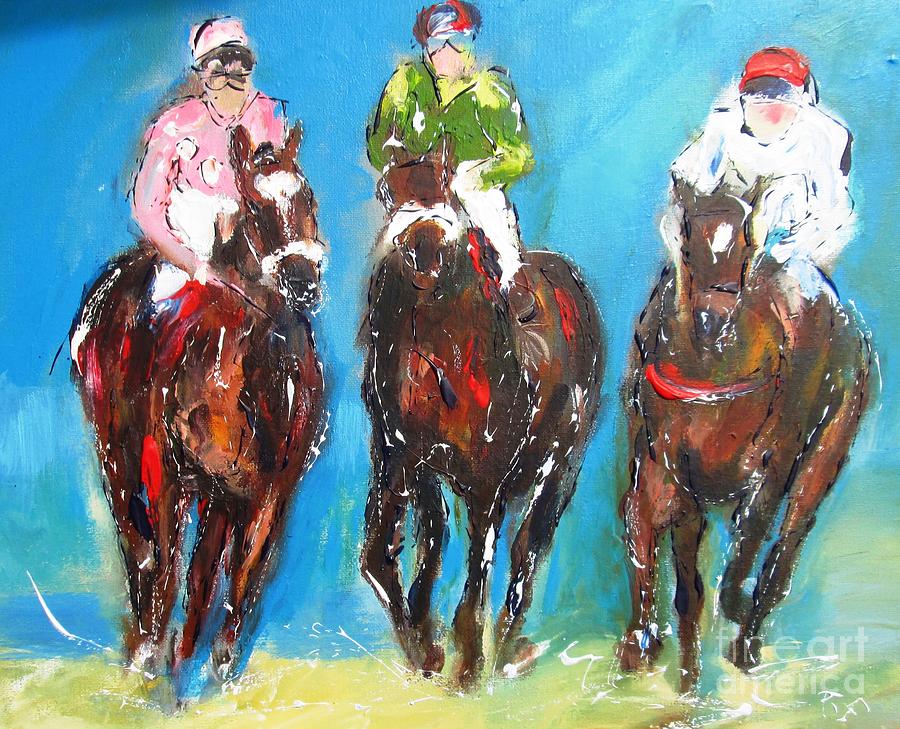 racehorse paintings Out of the blue  Painting by Mary Cahalan Lee - aka PIXI