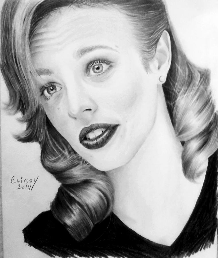 Rachel Mcadams Drawing by Yassine Atifi | Fine Art America