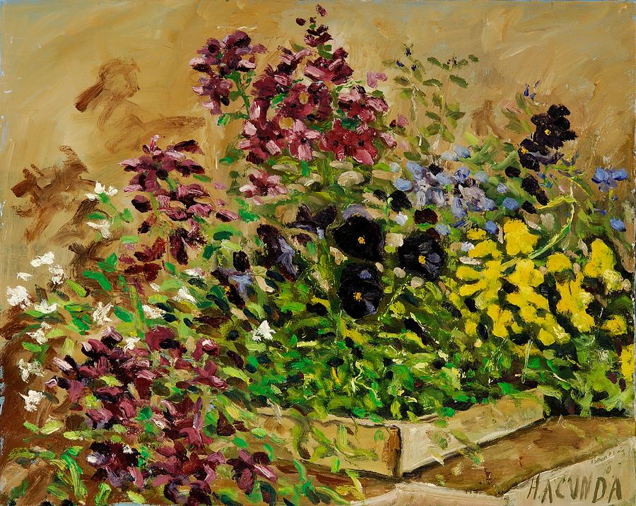 Flower Painting - Rachels Pansies by Robert James Hacunda