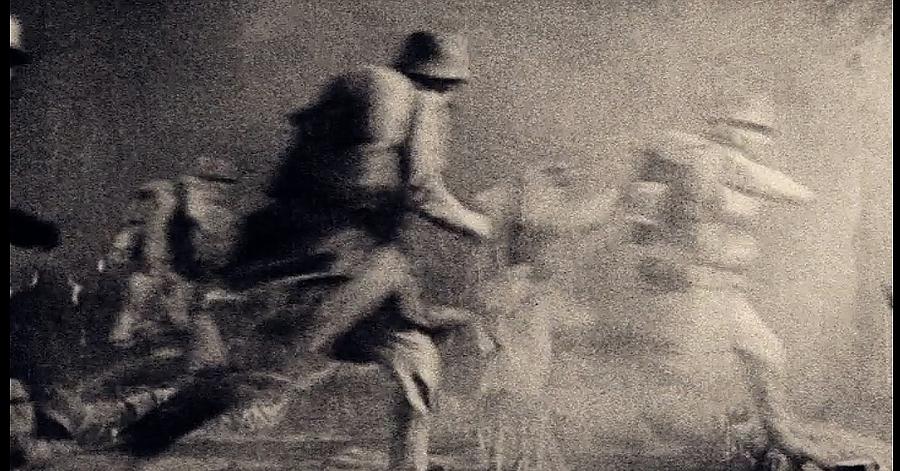 Racing into battle screen capture unknown location c. 1917 Photograph by David Lee Guss