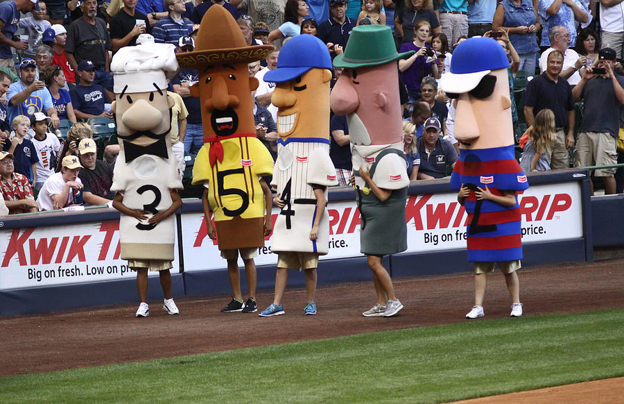 Milwaukee Brewers Racing Sausages Photograph by Steve Bell - Pixels