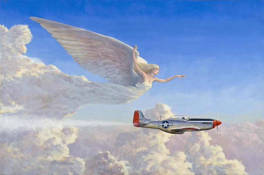Airplane Painting - Racing The Wind by Richard Hescox Airplane Painting - Racing The Wind by Richard Hescox