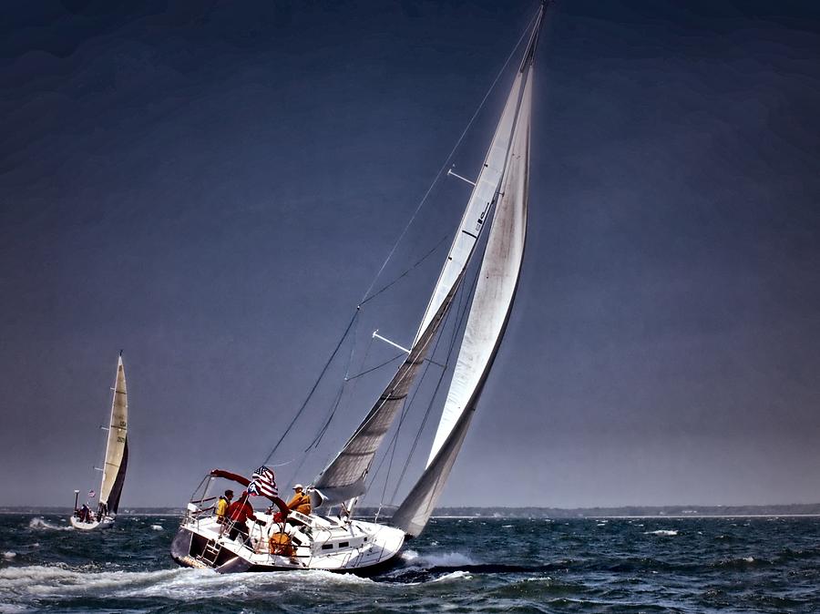 Racing to Nantucket Photograph by Bruce Gannon