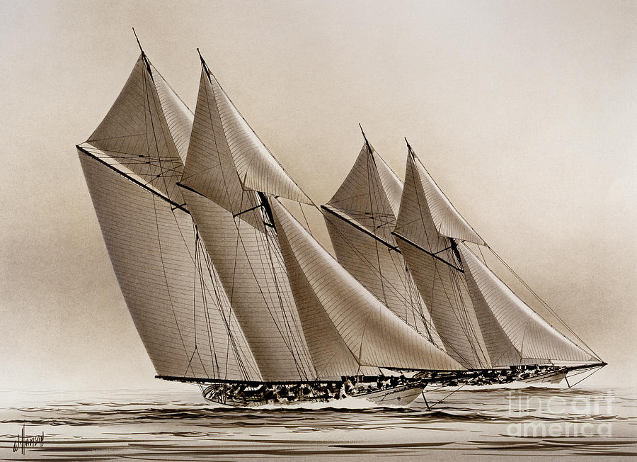 Racing Yachts Painting by James Williamson